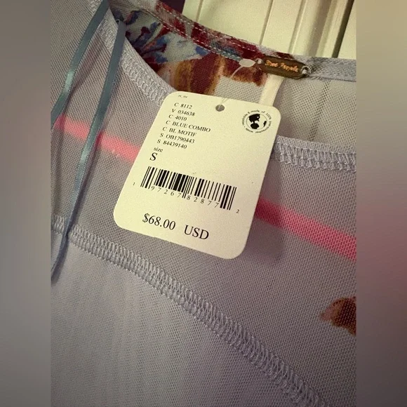 Free People Floral Mesh Long Sleeve Top - Picture 4 of 4